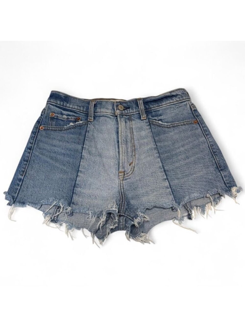 Abercrombie & Fitch High Rise Mom Short Womens 29 Two Tone Cut Off Summer